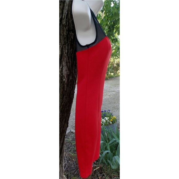 Forever 21-Red Figure Hugging Dress/Illusion Mesh - Picture 4 of 6